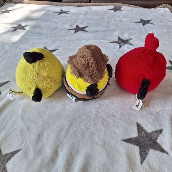 Angry Birds Lot Of‎ 3 Red, Yellow, Star Wars 4" Plush 2010 Plush Toy No Sound - Picture 3 of 10
